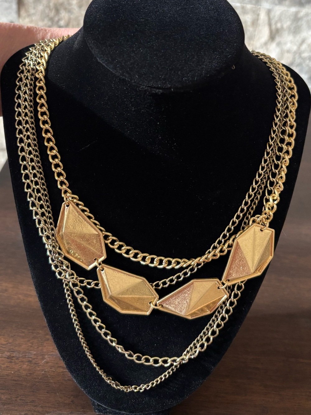Gold Geometric Multi-Layer Necklace